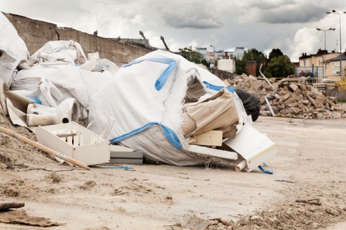 Professional waste removal team at work